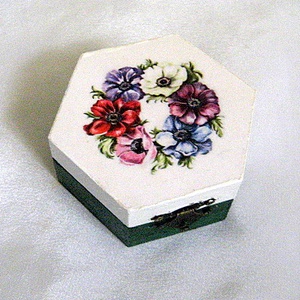 Cutie din lemn decorata 50631, Accessorii si unelte, Lemn, Cutie, Decoupage, transfer si tehnici servetel, ARTYNOS