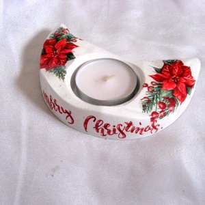 Suport lumanare cu floarea craciunului - crăciun - decorațiuni de crăciun de casă - lumânări parfumate de crăciun - Artynos.ro