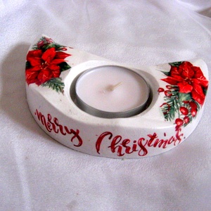 Suport lumanare cu floarea craciunului - crăciun - decorațiuni de crăciun de casă - lumânări parfumate de crăciun - Artynos.ro