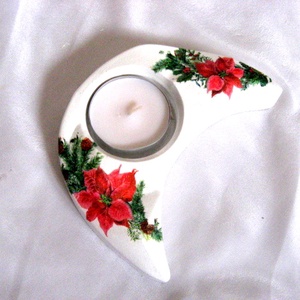 Suport lumanare cu floarea craciunului 50706 - Artynos.ro