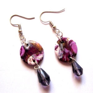 cercei fimo si cristale 50624 - Artynos.ro