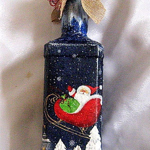 sticla decorata de craciun 50861 - crăciun - decorațiuni de crăciun de casă - decor pentru masă de crăciun - Artynos.ro