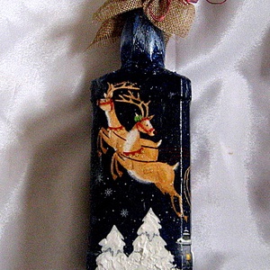 sticla decorata de craciun 50861 - crăciun - decorațiuni de crăciun de casă - decor pentru masă de crăciun - Artynos.ro