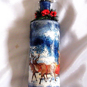 sticla decorata de craciun 50864 - crăciun - decorațiuni de crăciun de casă - decor pentru masă de crăciun - Artynos.ro