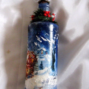 sticla decorata de craciun 50864 - crăciun - decorațiuni de crăciun de casă - decor pentru masă de crăciun - Artynos.ro