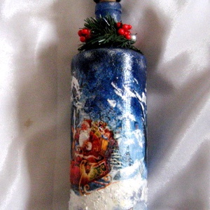 sticla decorata de craciun 50864 - crăciun - decorațiuni de crăciun de casă - decor pentru masă de crăciun - Artynos.ro