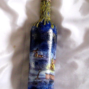 sticla decorata de craciun 50873 - crăciun - decorațiuni de crăciun de casă - decor pentru masă de crăciun - Artynos.ro