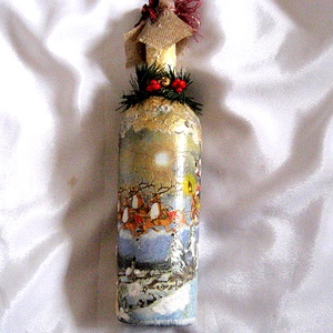 sticla decorata de craciun 50875 - crăciun - decorațiuni de crăciun de casă - decor pentru masă de crăciun - Artynos.ro