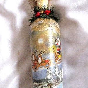 sticla decorata de craciun 50875 - crăciun - decorațiuni de crăciun de casă - decor pentru masă de crăciun - Artynos.ro