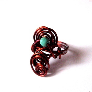 inel de cupru cu turcoaz 50847 - Artynos.ro