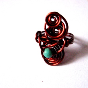 inel de cupru cu turcoaz 50847 - bijuterii - inele - inele cu pietre semiprețioase - Artynos.ro