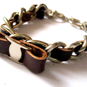 bratara cu piele si lant 50923 - Artynos.ro