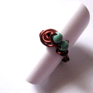 inel de cupru cu turcoaz 50831 - bijuterii - inele - inele cu pietre semiprețioase - Artynos.ro