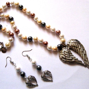 set colier si cercei cu perle mallorca 50940 - Artynos.ro