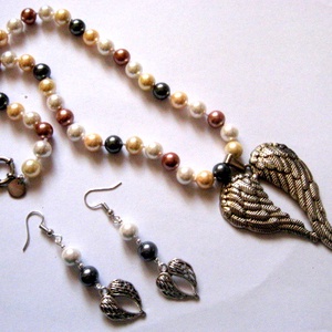 set colier si cercei cu perle mallorca 50940 - bijuterii - seturi de bijuterii - Artynos.ro