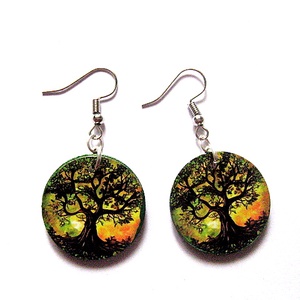 cercei lemn cu pomul vietii 51119 - Artynos.ro