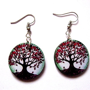 cercei lemn cu pomul vietii 51124 - Artynos.ro