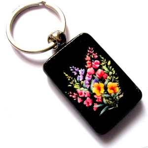  breloc cu flori 51210, Genti si portofele, Accesorii genti, Breloc, Decoupage, transfer si tehnici servetel, ARTYNOS