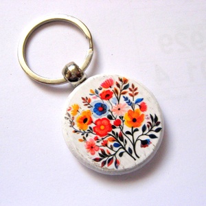 breloc cu flori 51268, Genti si portofele, Accesorii genti, Breloc, Decoupage, transfer si tehnici servetel, ARTYNOS