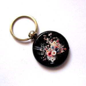 breloc cu flori 51257, Genti si portofele, Accesorii genti, Breloc, Decoupage, transfer si tehnici servetel, ARTYNOS