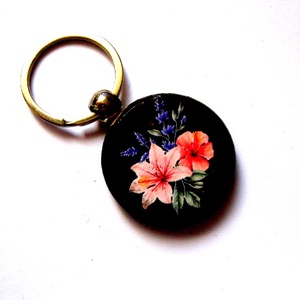 breloc cu flori 51258, Genti si portofele, Accesorii genti, Breloc, Decoupage, transfer si tehnici servetel, ARTYNOS