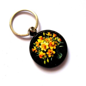 breloc cu narcise 51259, Genti si portofele, Accesorii genti, Breloc, Decoupage, transfer si tehnici servetel, ARTYNOS