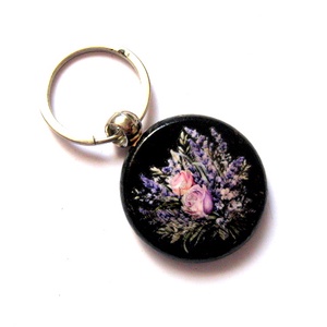 breloc cu flori 51261, Genti si portofele, Accesorii genti, Breloc, Decoupage, transfer si tehnici servetel, ARTYNOS