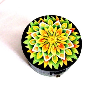 Cutie din lemn cu mandala 51130 - accessorii și unelte - lemn - cutie - Artynos.ro