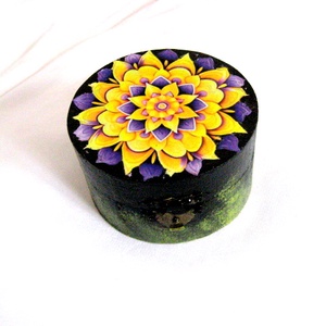 Cutie din lemn cu mandala 51132, Accessorii si unelte, Lemn, Cutie, Decoupage, transfer si tehnici servetel, ARTYNOS