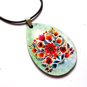 colier lemn 51044, Bijuterii, Coliere, Coliere cu pandative, Decoupage, transfer si tehnici servetel, Confectionarea bijuteriilor, ARTYNOS