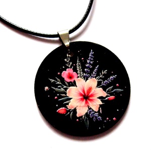 colier lemn 51108, Bijuterii, Coliere, Coliere cu pandative, Confectionarea bijuteriilor, Decoupage, transfer si tehnici servetel, ARTYNOS