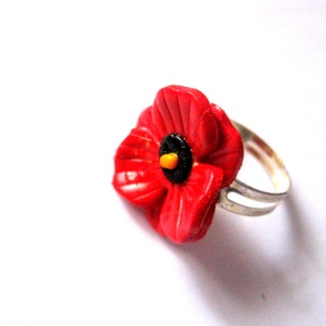  inel reglabil cu mac 51165 - bijuterii - inele - inele cu figurine - Artynos.ro