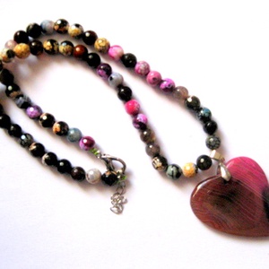 colier cu agate multicolore fatetate 51349 110 LEI - Artynos.ro
