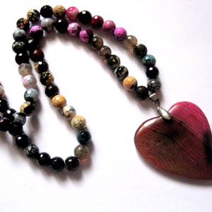 colier cu agate multicolore fatetate 51420, Bijuterii, Coliere, Coliere din pietre semipretioase, Confectionarea bijuteriilor, ARTYNOS
