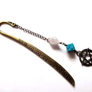 semn de carte cu turcoaz si ametist 46015 - Artynos.ro