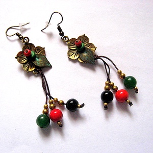 cercei cu flori de bronz 51575 - Artynos.ro