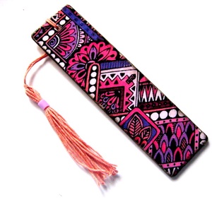 semn de carte cu joc de culori 51584, Carti si creatii cu tematica muzicala, cadouri, Semn de carte, Decoupage, transfer si tehnici servetel, ARTYNOS