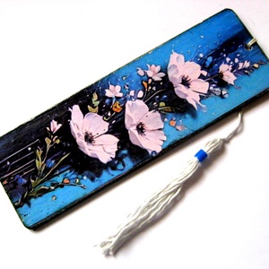 semn de carte cu flori albe 51804 - Artynos.ro