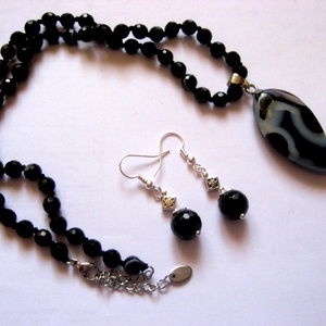 Set bijuterii cu onix 51909 - bijuterii - seturi de bijuterii - Artynos.ro