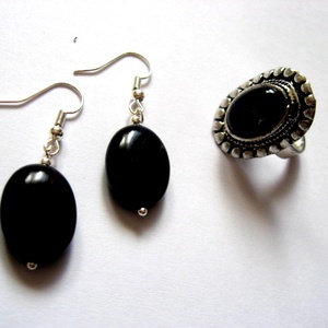 Set inel si cercei cu onix  51846 - Artynos.ro