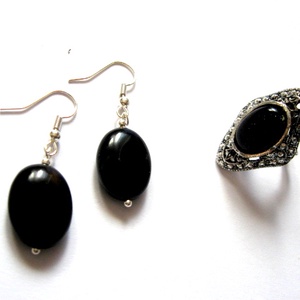 Set inel si cercei cu onix 51847 - Artynos.ro