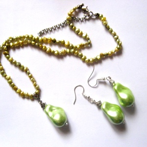 set bijuterii  cu perle mallorca si  perle de cultura 52043 - bijuterii - seturi de bijuterii - Artynos.ro