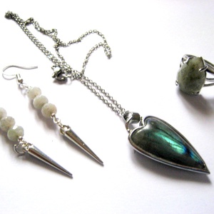 set bijuterii cu labradorit 52120 - bijuterii - seturi de bijuterii - Artynos.ro