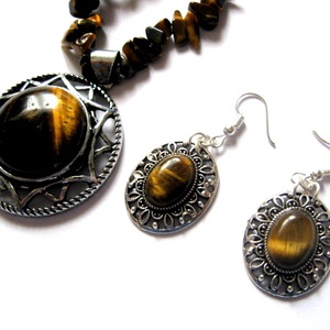 Set bijuterii cu ochi de tigru 52121 - bijuterii - seturi de bijuterii - Artynos.ro