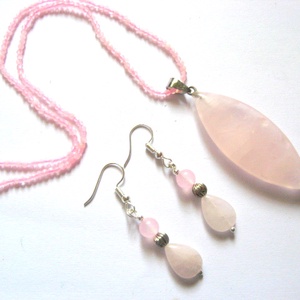 Set bijuterii cuart roz 52562 - Artynos.ro