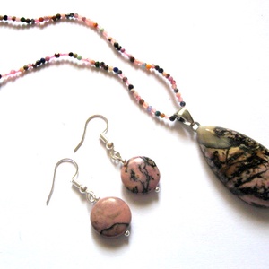 set bijuterii cu rodonit 52563 - Artynos.ro