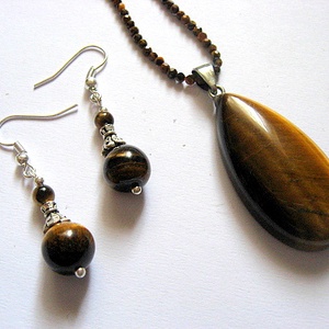 set bijuterii cu ochi de tigru 52561 - bijuterii - seturi de bijuterii - Artynos.ro