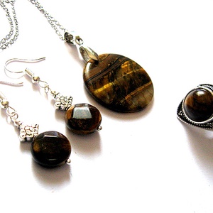 set bijuterii cu ochi de tigru 52569 - Artynos.ro