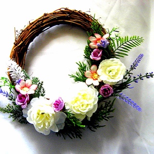 coronita decorata cu flori artificuale 52619 - Artynos.ro
