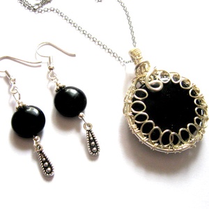 set bijuterii cu onix 52658 - bijuterii - seturi de bijuterii - Artynos.ro